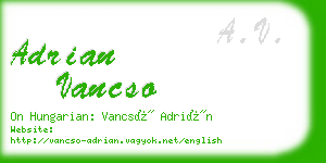 adrian vancso business card