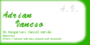 adrian vancso business card